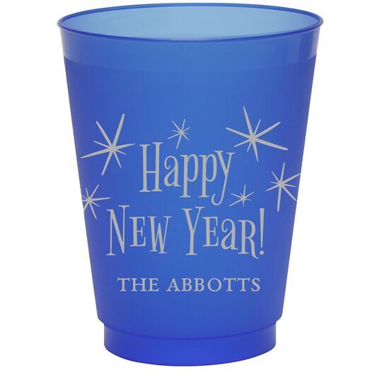 Radiant Happy New Year Colored Shatterproof Cups